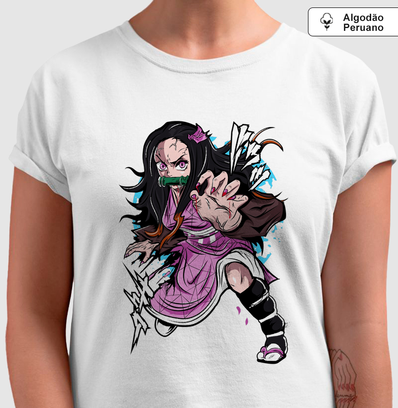 Camisa Algodão Peruano - Nezuko Demon Mode