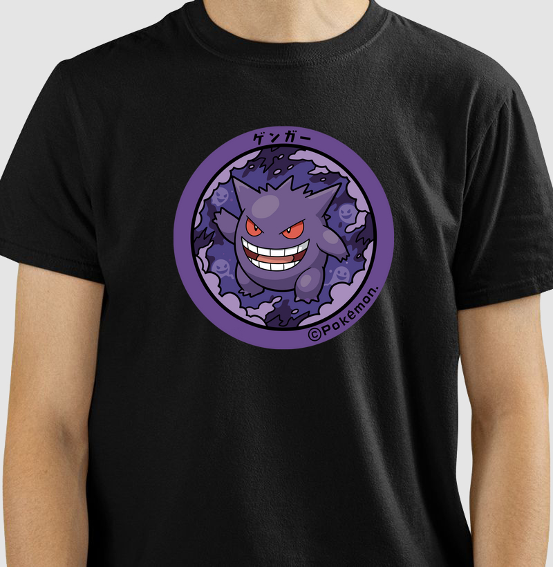 Algodão Premium “Gengar” – Selo Pokémon (Pokéfuta) Fantasma Roxo (PP ao 4G)