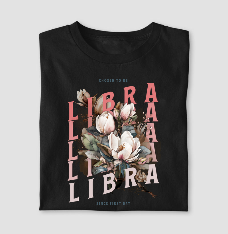 Camiseta Signos LIBRA - LIBRA FLOWER