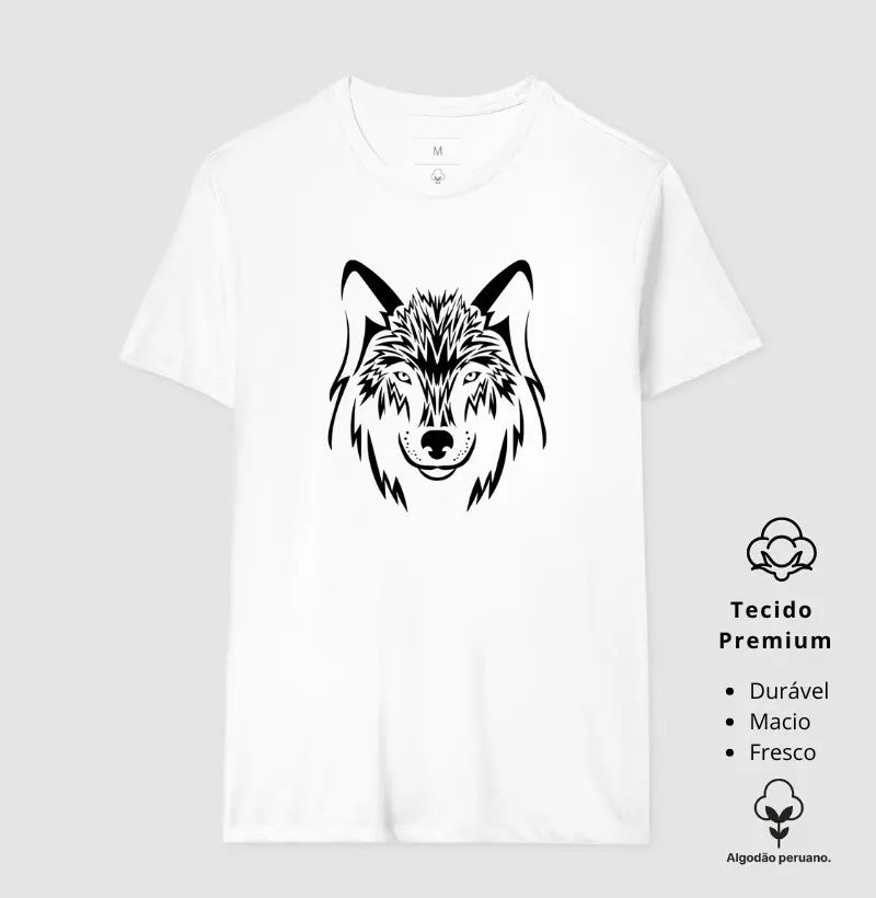 Camiseta Animalis 100% Algodão Peruano Lobo