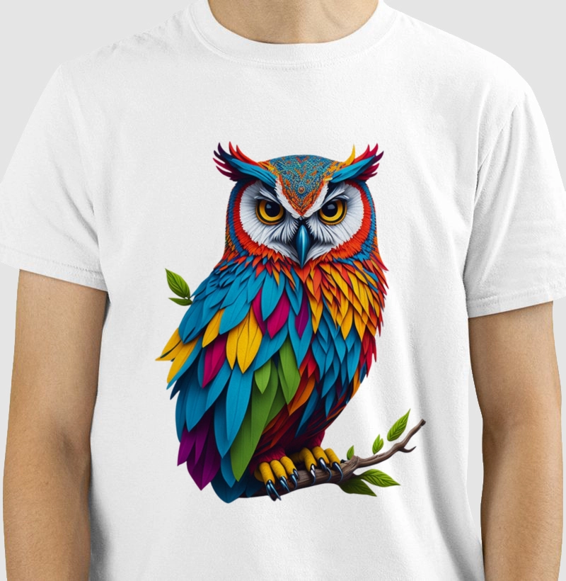 Camiseta Coruja Aquarela