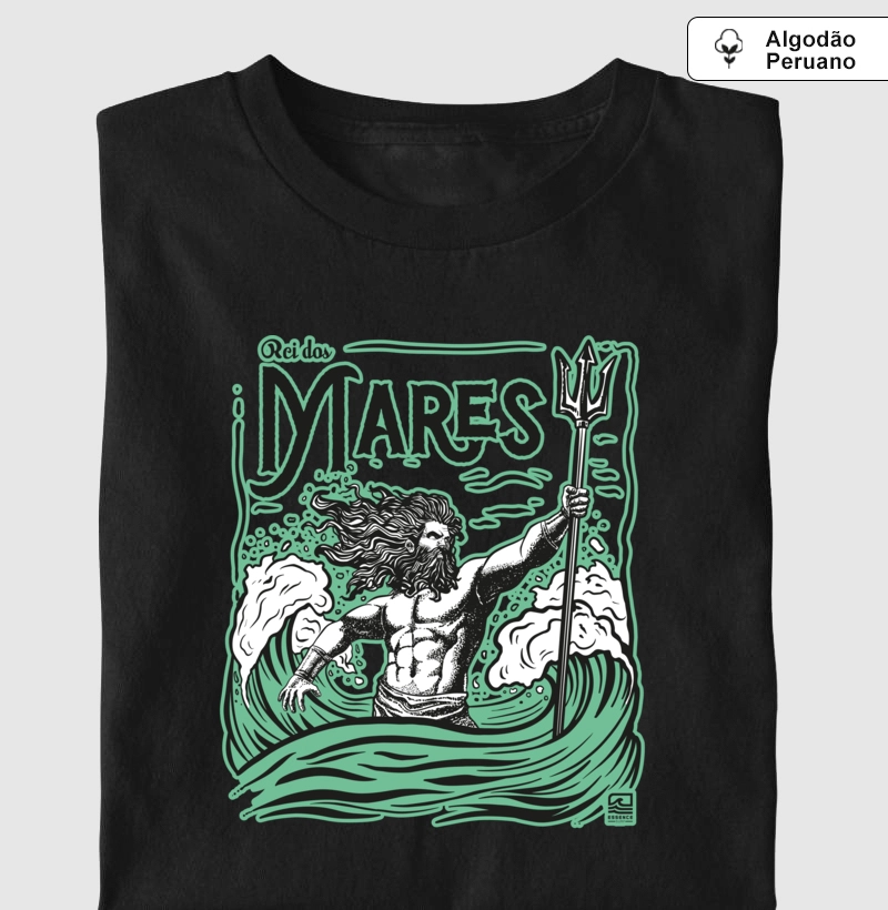 "Rei dos Mares" Estampa Verde (Algodão Peruano)