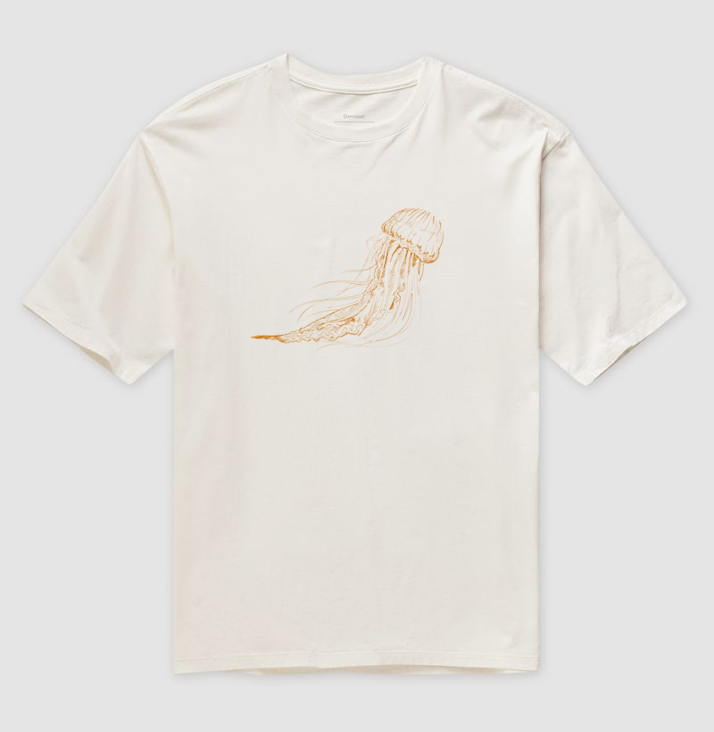 Yellow jellyfish sketch illustration
