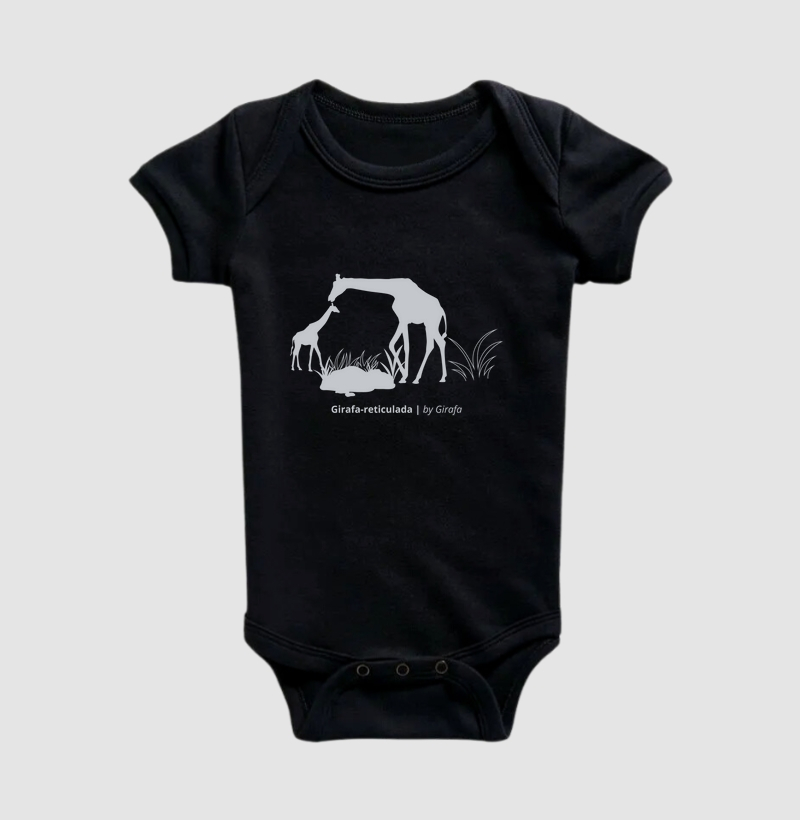 Body Infantil Animalis Familia de Girafas 100% Algodão