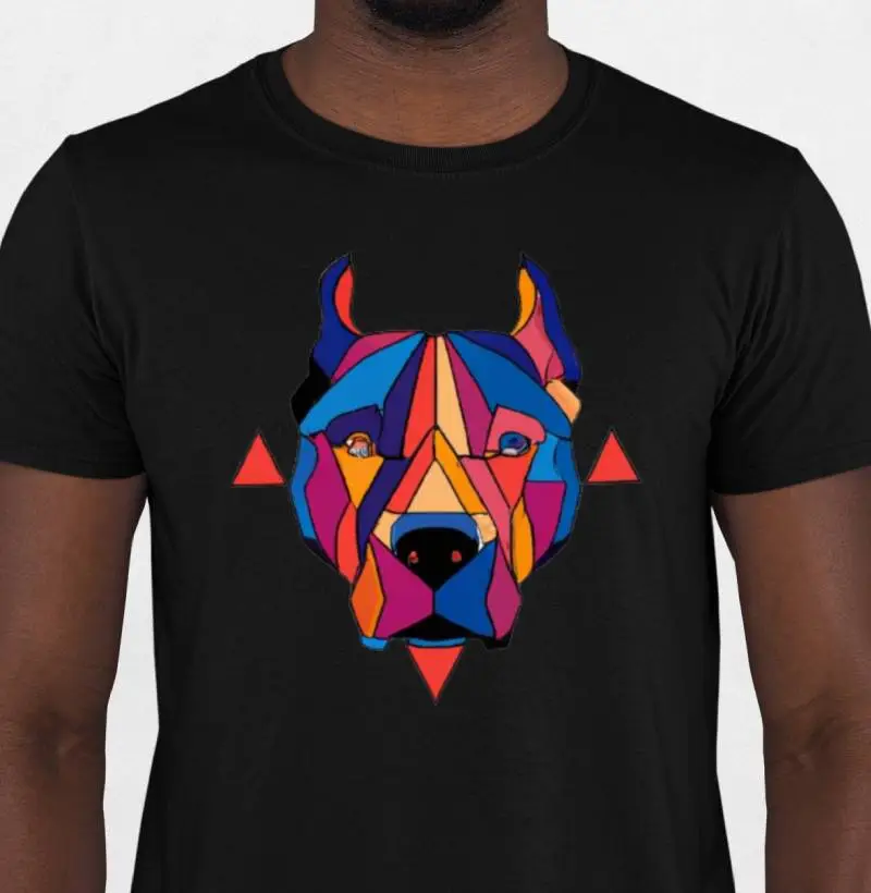 Camiseta PitBull Geométrico Detalhes Rosa