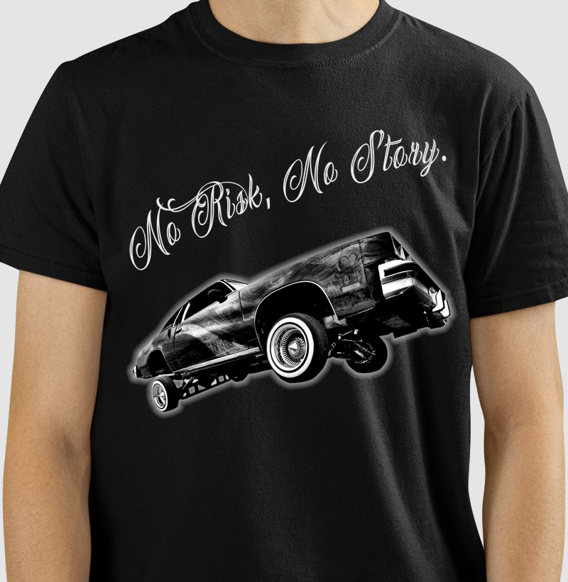 Camiseta modelo - No Risk, no Story.