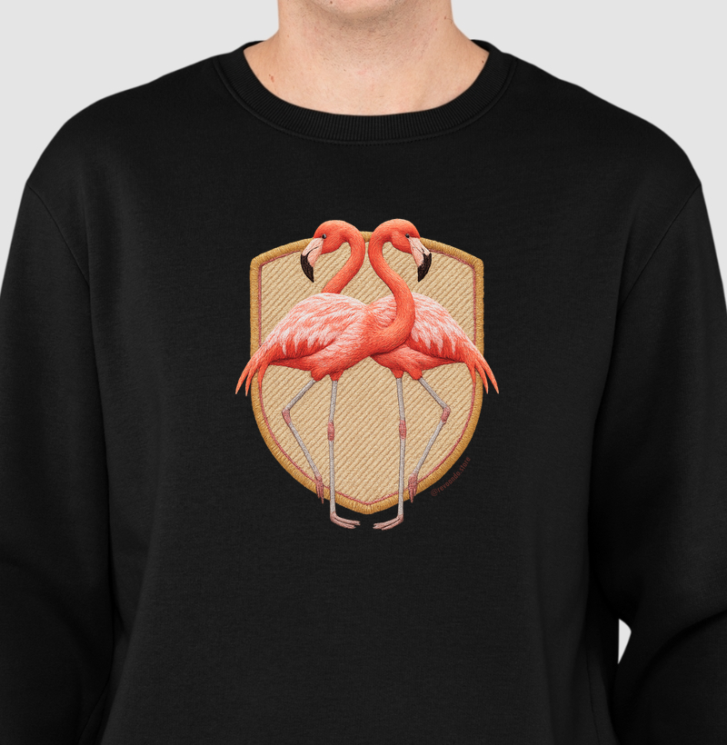 Aves em Linha - Flamingos - Moletom