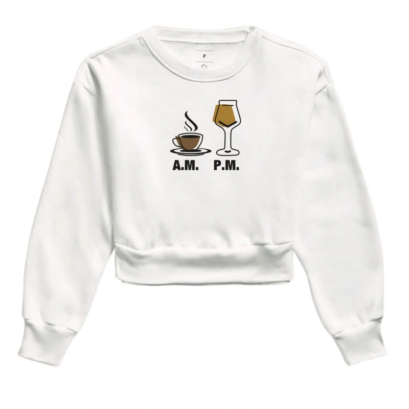 Moletom Cropped AM PM café e cerveja