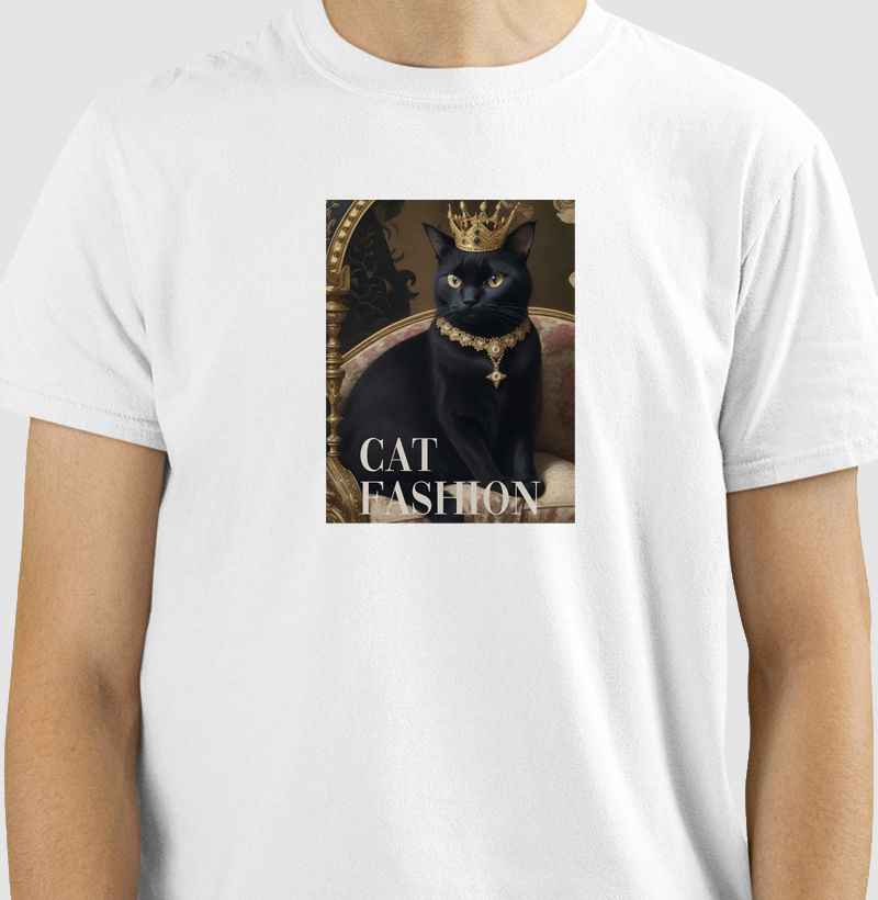 Camiseta gato coroa Cat fashion