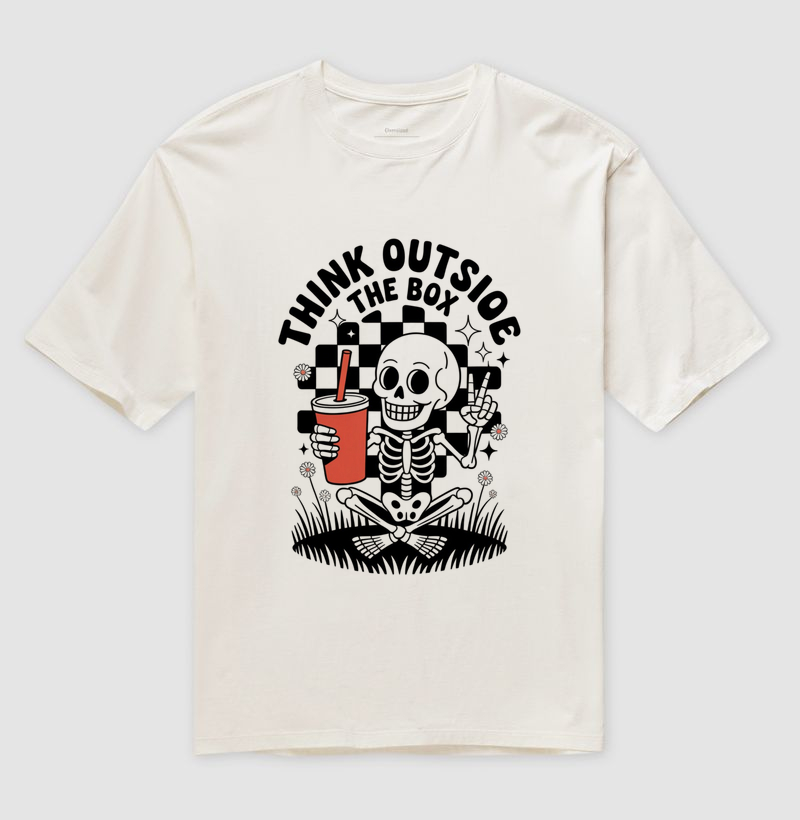 Camiseta "Think Outside the Box" - Vibe Criativa Retrô