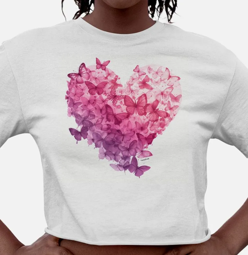 Camiseta Coração Borboletas