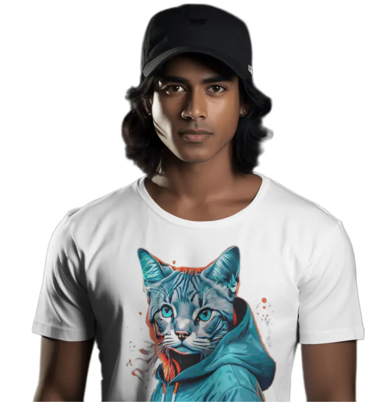 Camiseta Básica Gato Vintage 