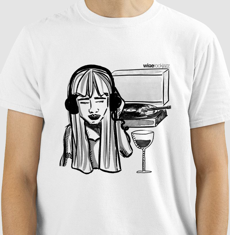 T shirt wine rock jazz dj