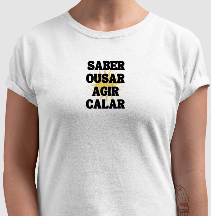 Camiseta Alquímica - SABER OUSAR AGIR CALAR - preto
