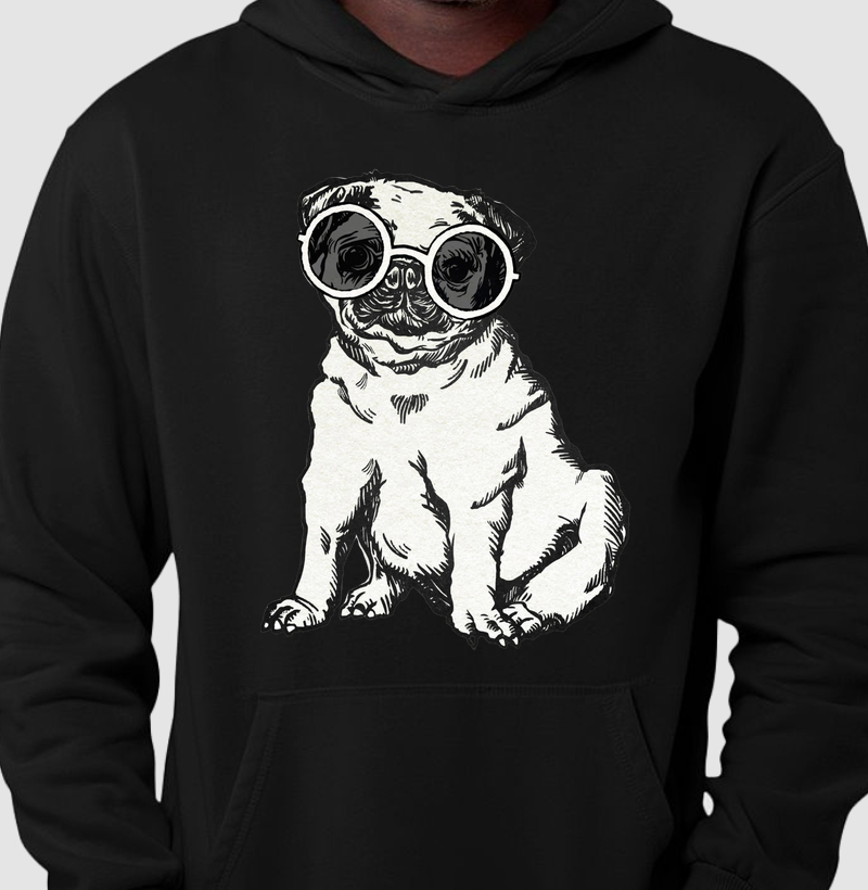 Moletom Hoodie Slim Style Pug
