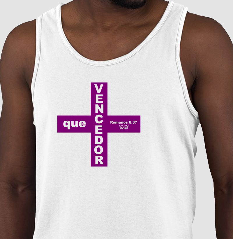 Camiseta Cristã + que vencedor Rm 8.37