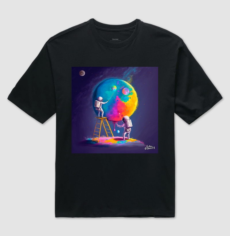 Astronautas Pintando a Lua 