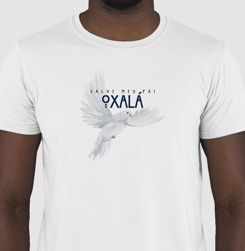 Estampa Oxalá Salve Meu Pai Branco Masc.
