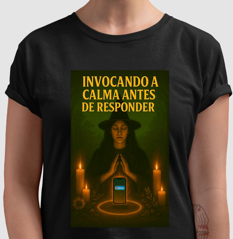 Camiseta Invocando a calma antes de responder