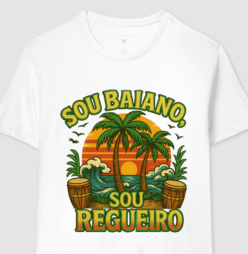 camiseta reggae algodão sou baiano sou regueiro