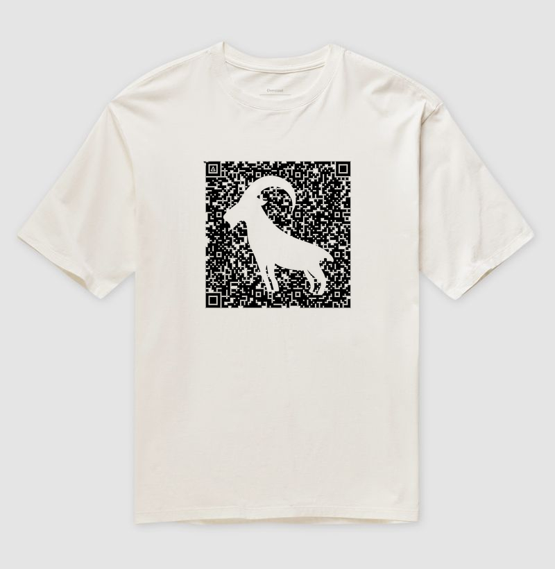 Camiseta Oversized QR Bode - Mr. GADU - Branca