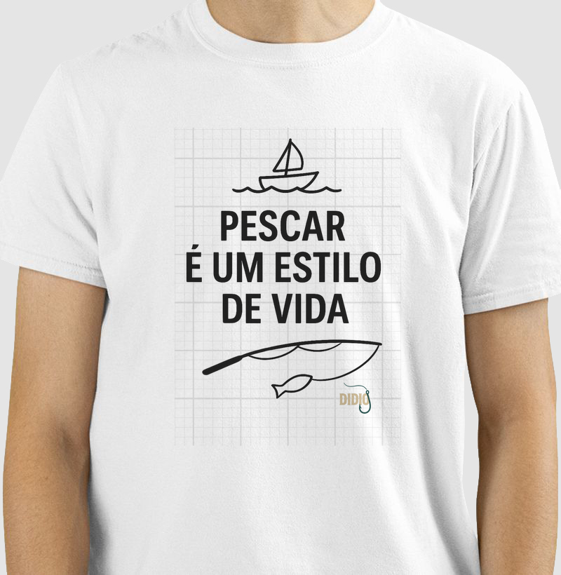Camiseta minimalista pescar é um estilo de vida