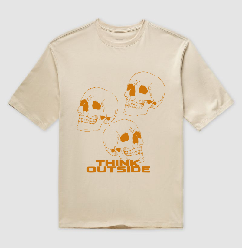 Camiseta Oversized 3 Caveiras Caramelo