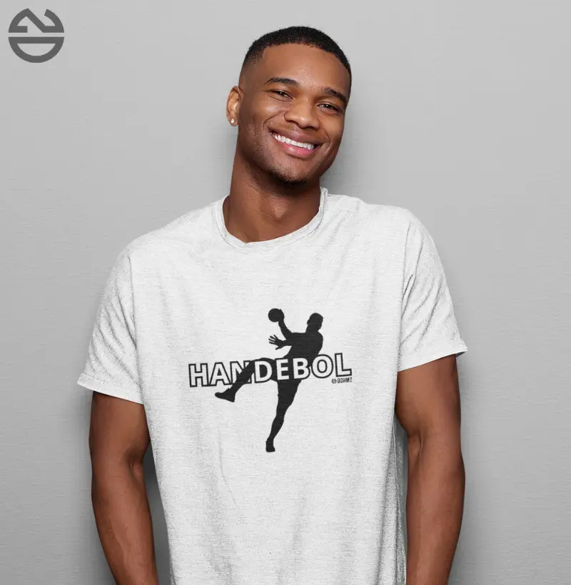 Camiseta Handebol - Letras e silhueta jogador Masc.