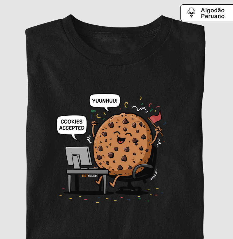 Camiseta Algodão Peruano Cookies Accepted