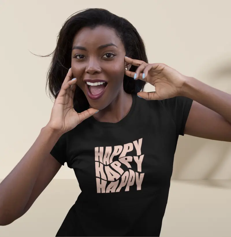 Camiseta feminina - Happy (feliz)