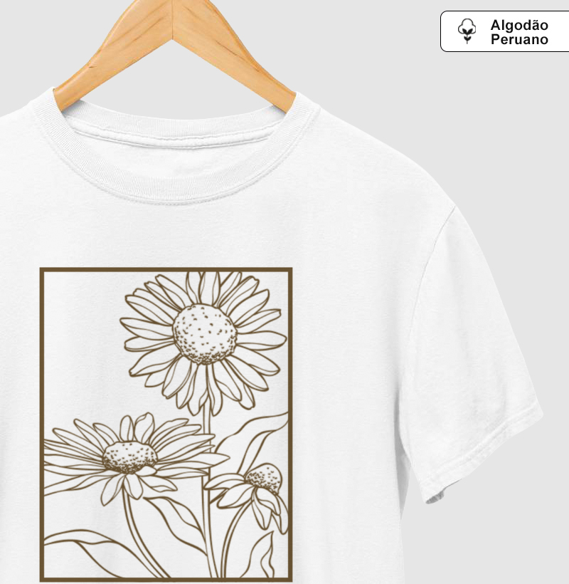 Camiseta Algodão Peruano - Margarida Amarela