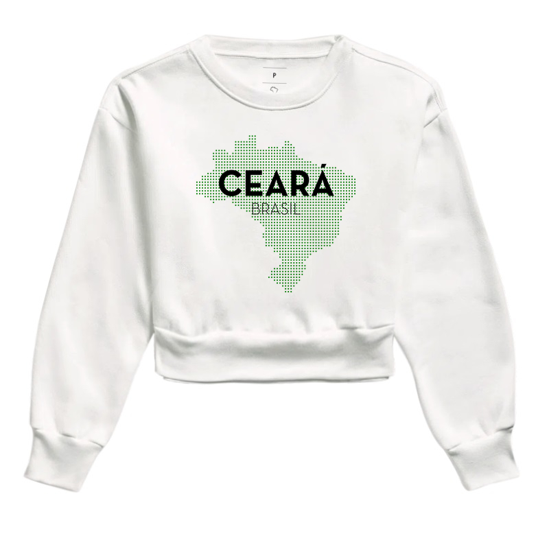 Cropped Moletom Ceará Estado Mapa Brasil