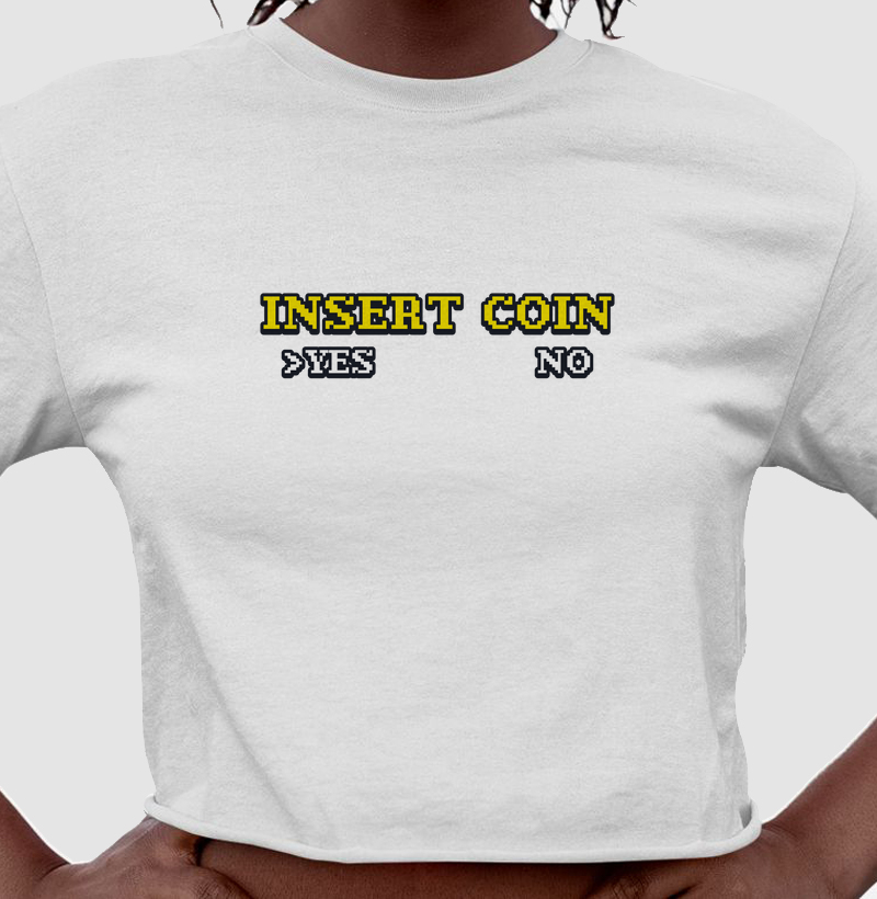 Cropped Gamer “Insert Coin”