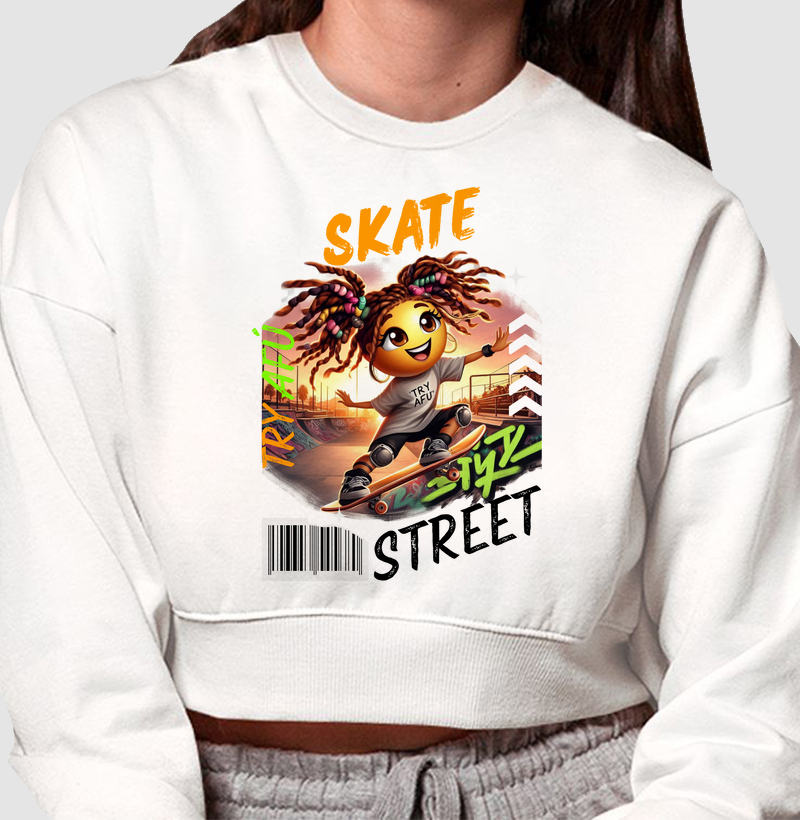 🔥 Cropped Moletom Try Afú Skate Street – Atitude e Conforto para o Rolê! 🔥