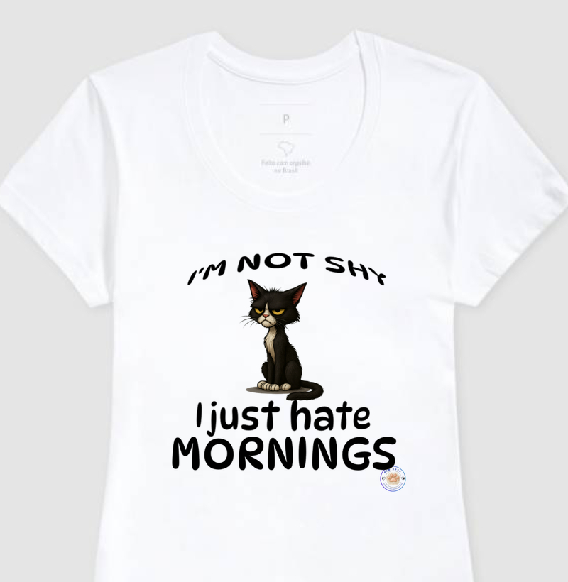 Camiseta Feminina Gato Mal-Humorado – Coleção Emoções