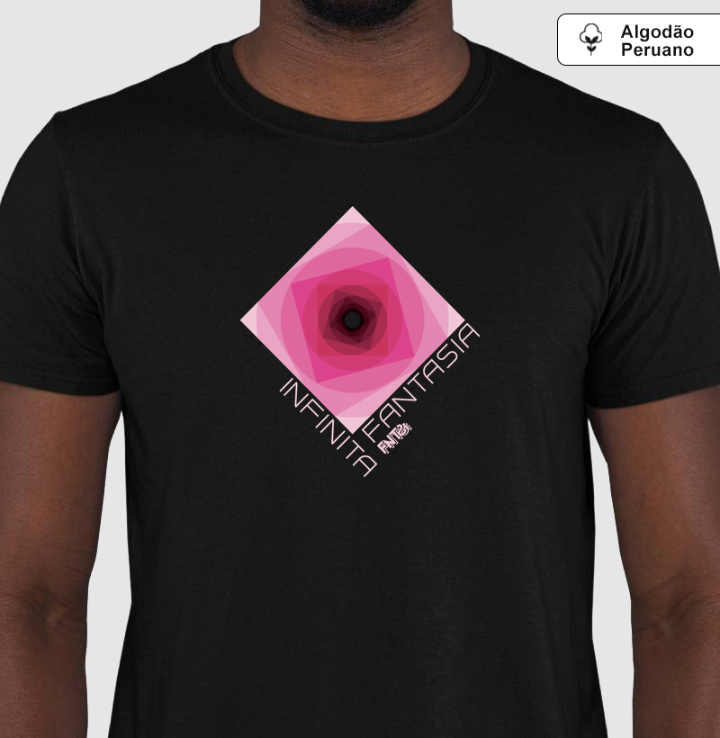 T-SHIRT "INFINITA FANTASIA" / MAGENTA ESTAMPA MÉDIA (ALGODÃO PERUANO)