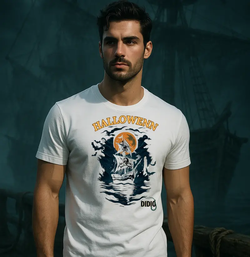 CAMISETA HALLOWENN NAVIO FANTASMA
