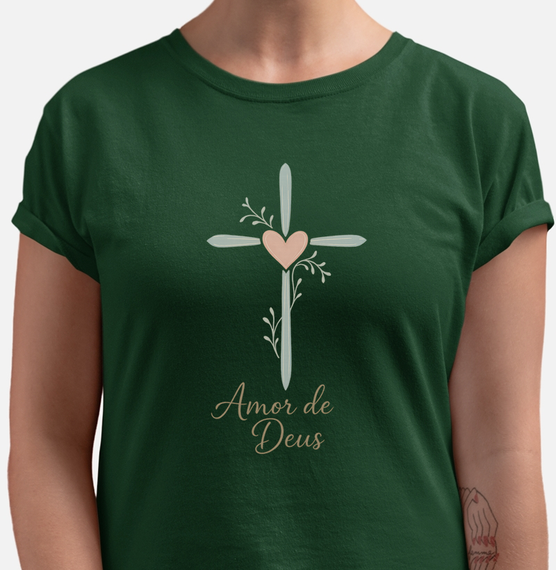Camiseta Amor de Deus – Cruz com Coração