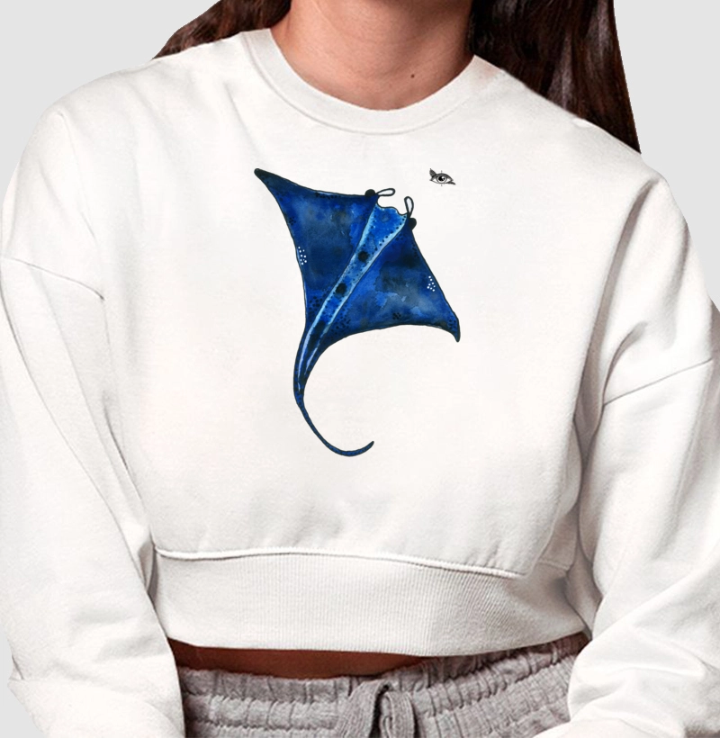 Moletom Cropped Arraia Aquarela