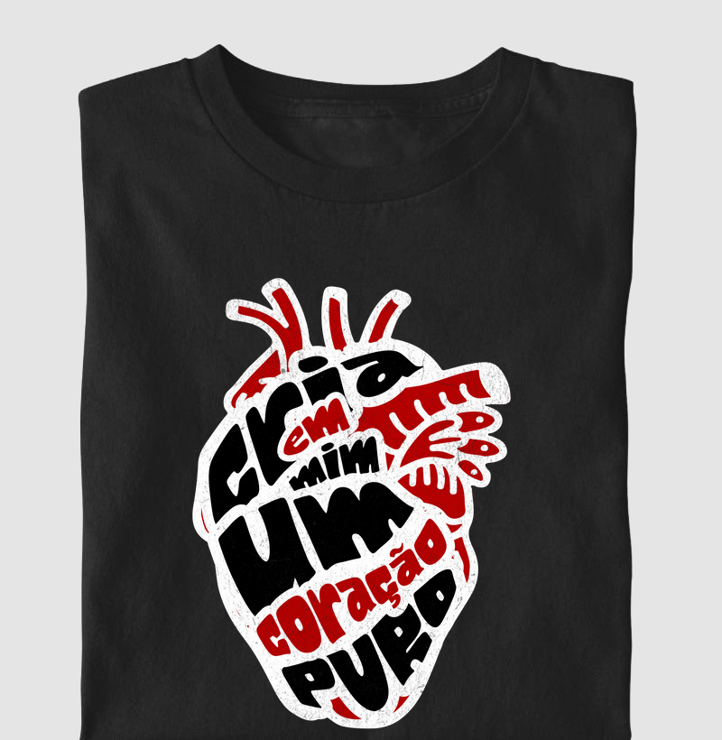 Camiseta Cria Em Mim Um Coração Puro