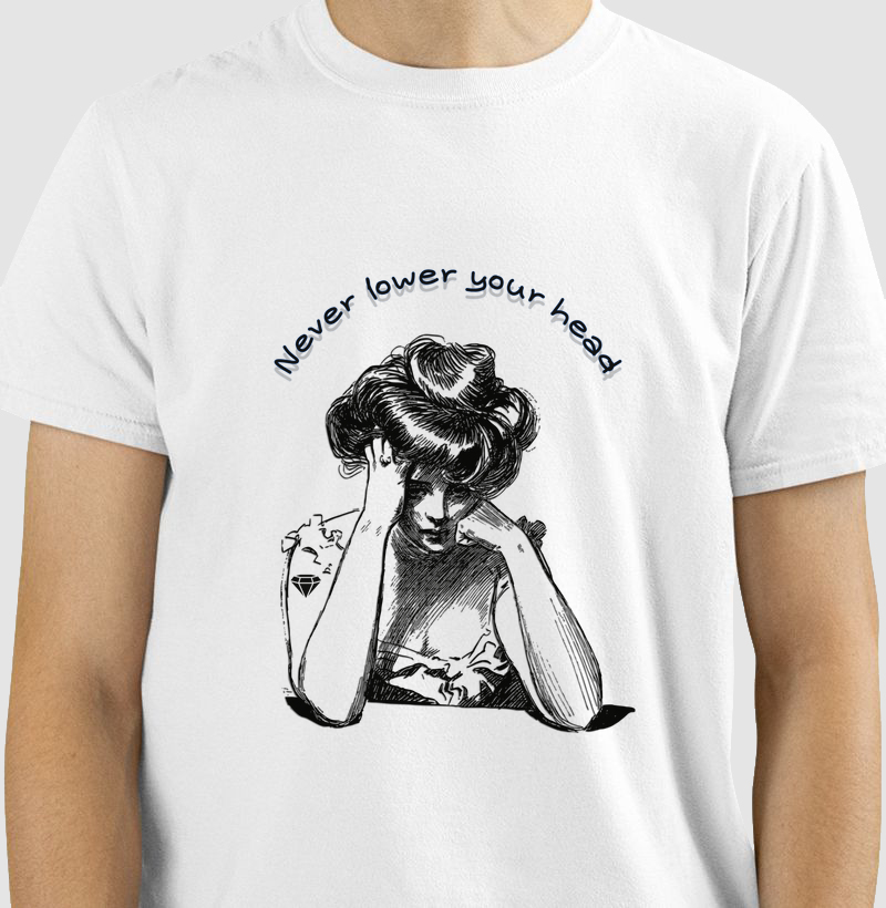 Camisa nunca abaixe a cabeça
