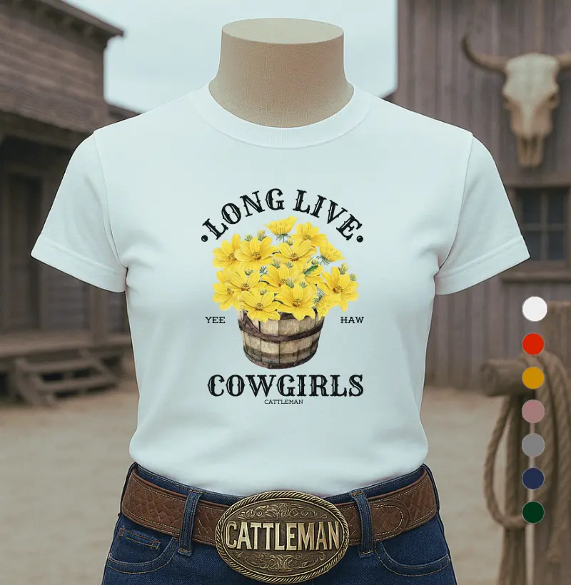 Camiseta flores cowgirls