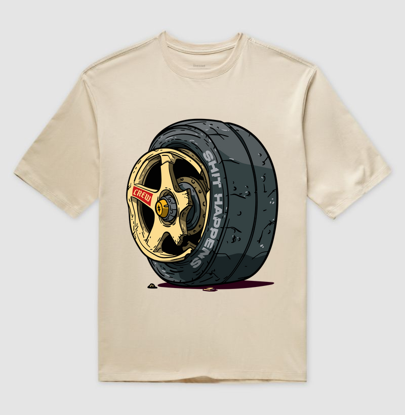 Camiseta Oversized - Shit Happens