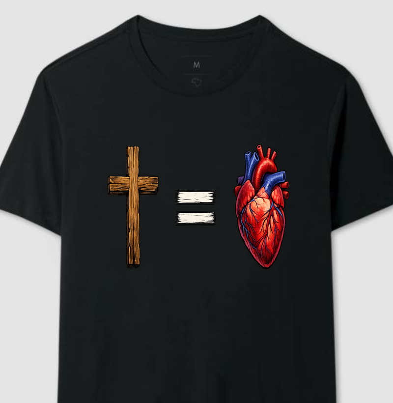 🖤 Camiseta "Amor Infinito" (Cruz = Coração)