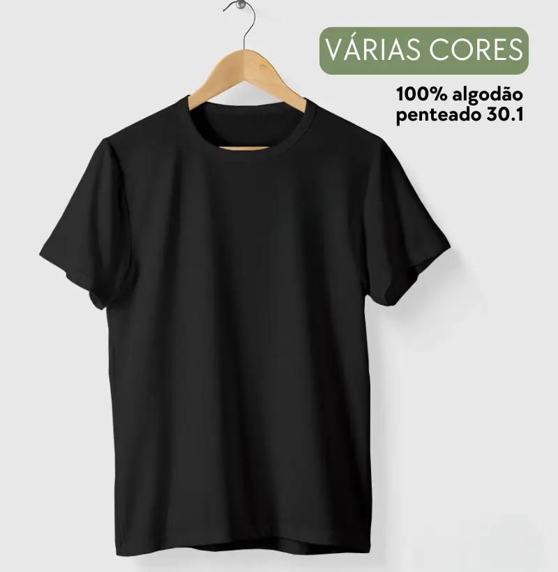 Camiseta Clássica Sem Estampa - Algodão Penteado 30.1