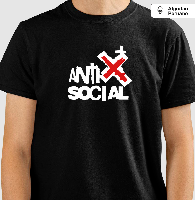 Antissocial: Camiseta em Algodão Peruano - Atitude e Originalidade para Todos os Momentos