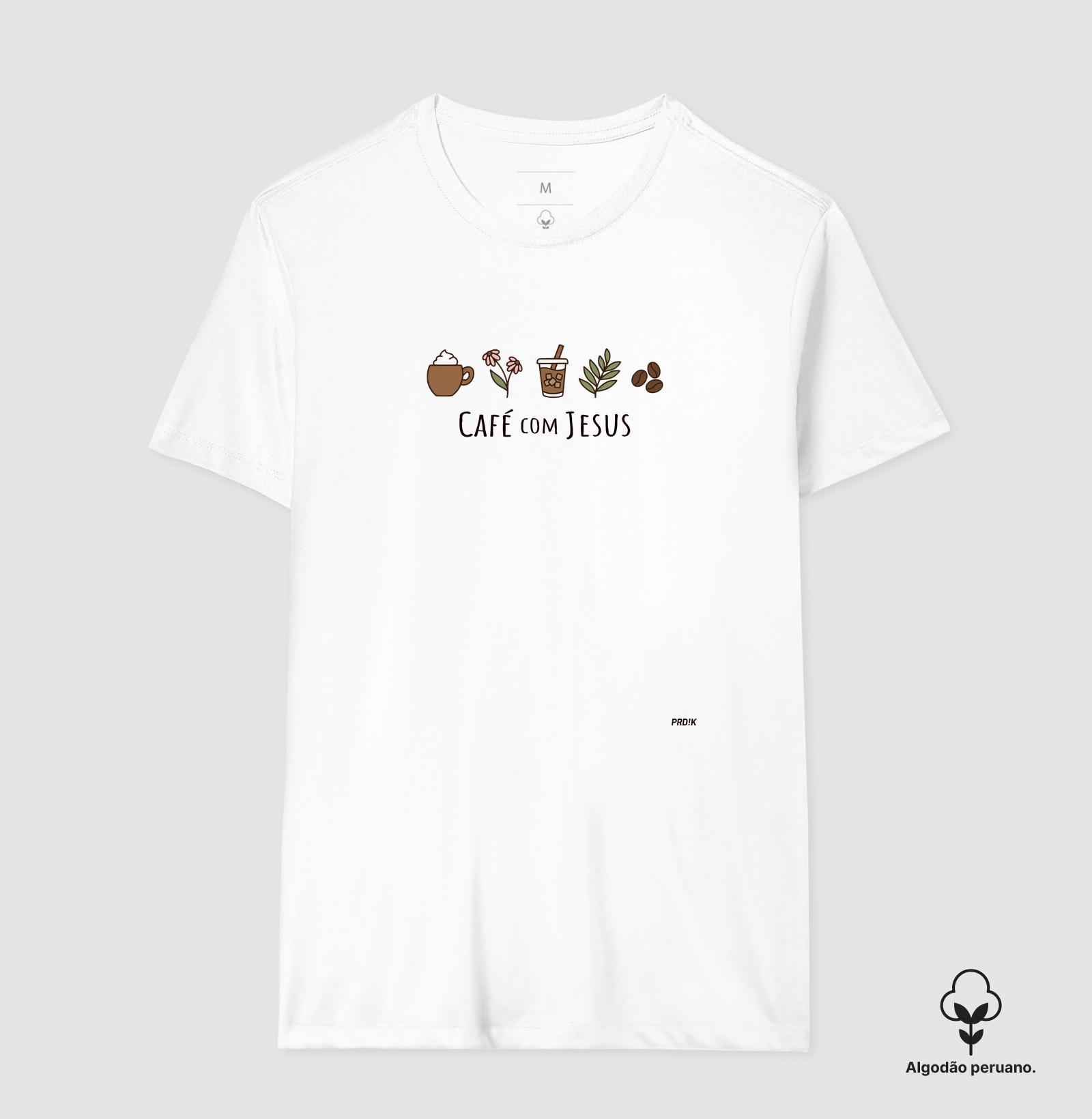 Camiseta Algodão Peruano com Estampa - Café com Jesus