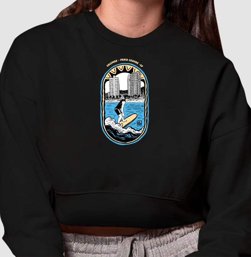 Moletom Cropped "Surf no Solemar PG-SP" - Cor
