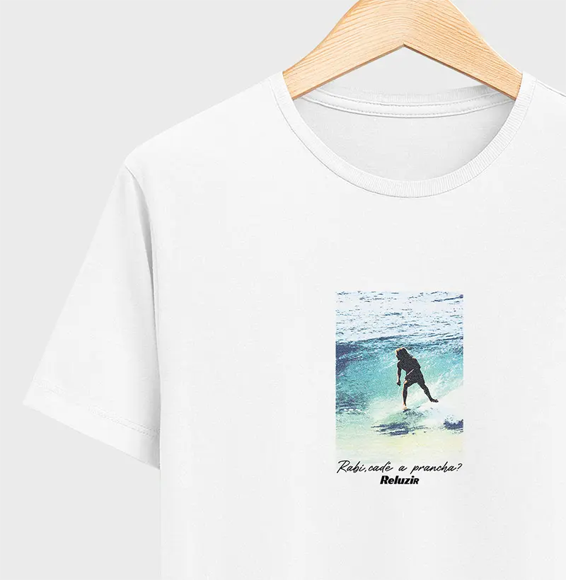 Camiseta RABI CADÊ A PRANCHA (Algodão Peruano)