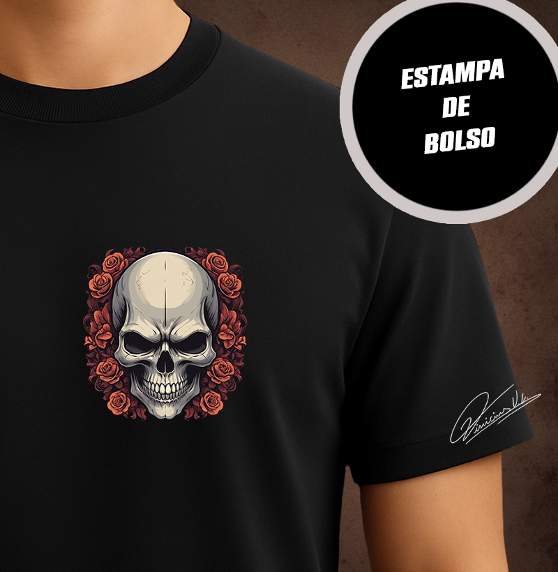 Caveira Rosas (bolso)